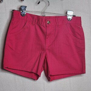 Wonder Nation Fuchsia Burst Cotton Span Elastic Button Waist Shorts Kids Size 14